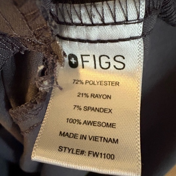 Figs V Neck Scrub Top Gray Grey Women Small Front Pockets PO 1576 - Picture 4 of 5